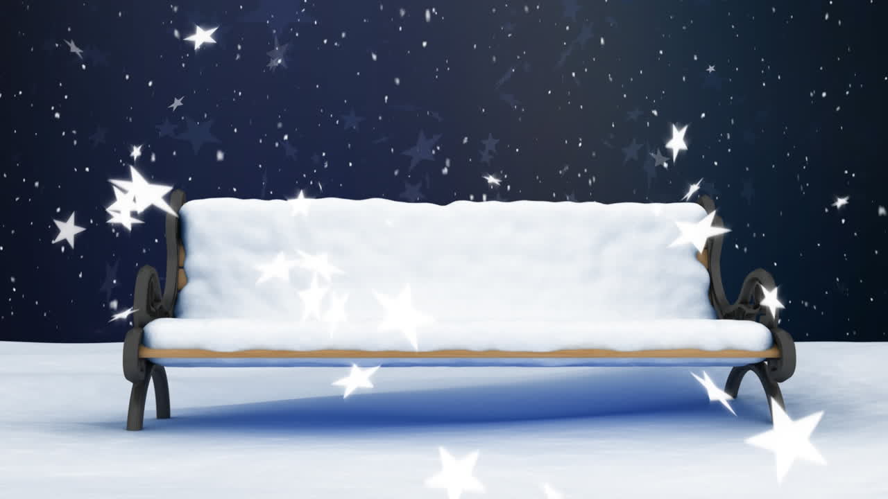 눈이 떨어지고 벤치