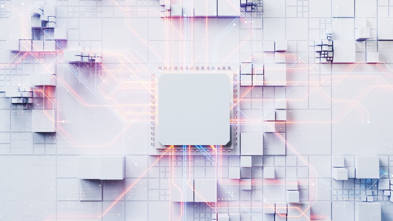 기술 회로 보드 및 코어, 3d 렌더링