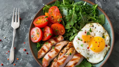 Grilled Chicken and Egg Salad Bowl