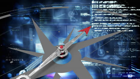 Animation of compass in blue background