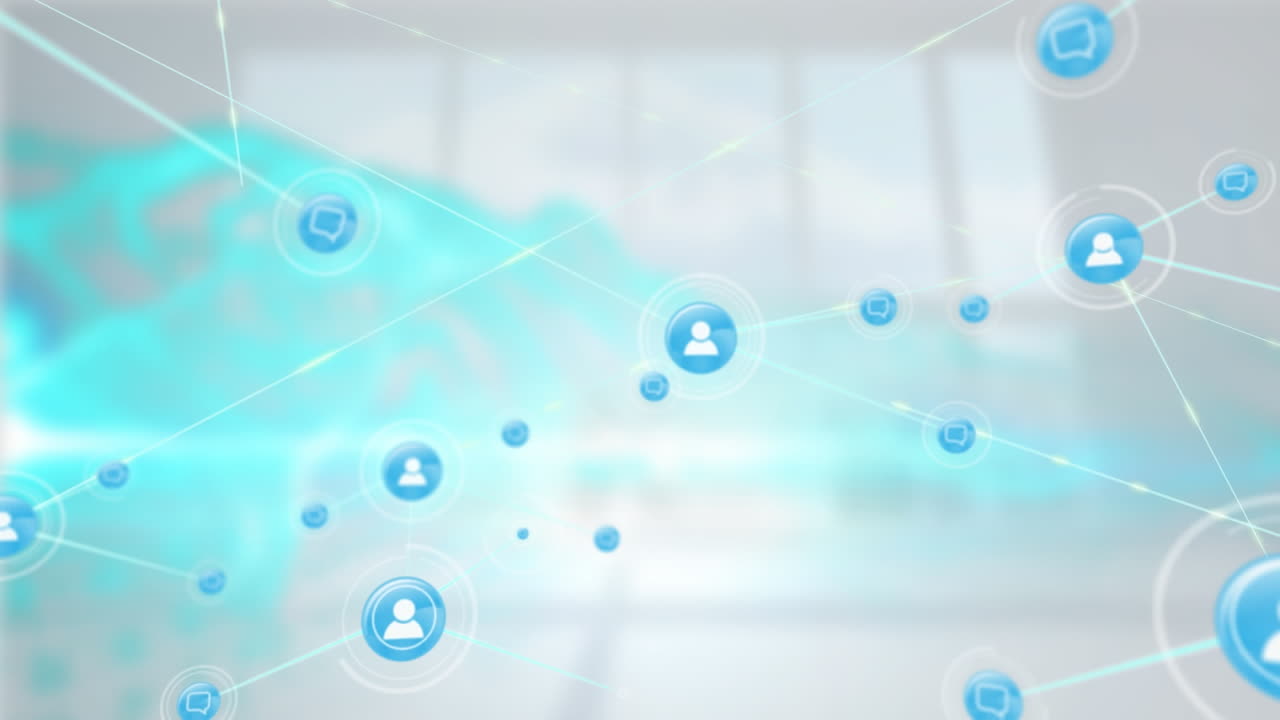 ⁇ 색 배경 위의 연결 네트워크의 애니메이션