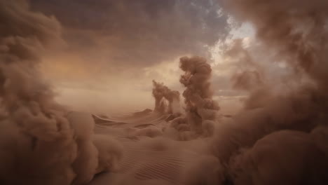 desert sandstorm sunset