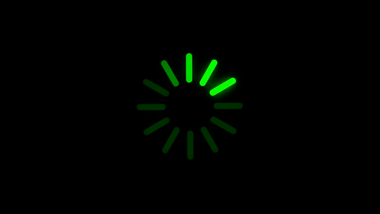 Loading circle icon animation isolated on black background
