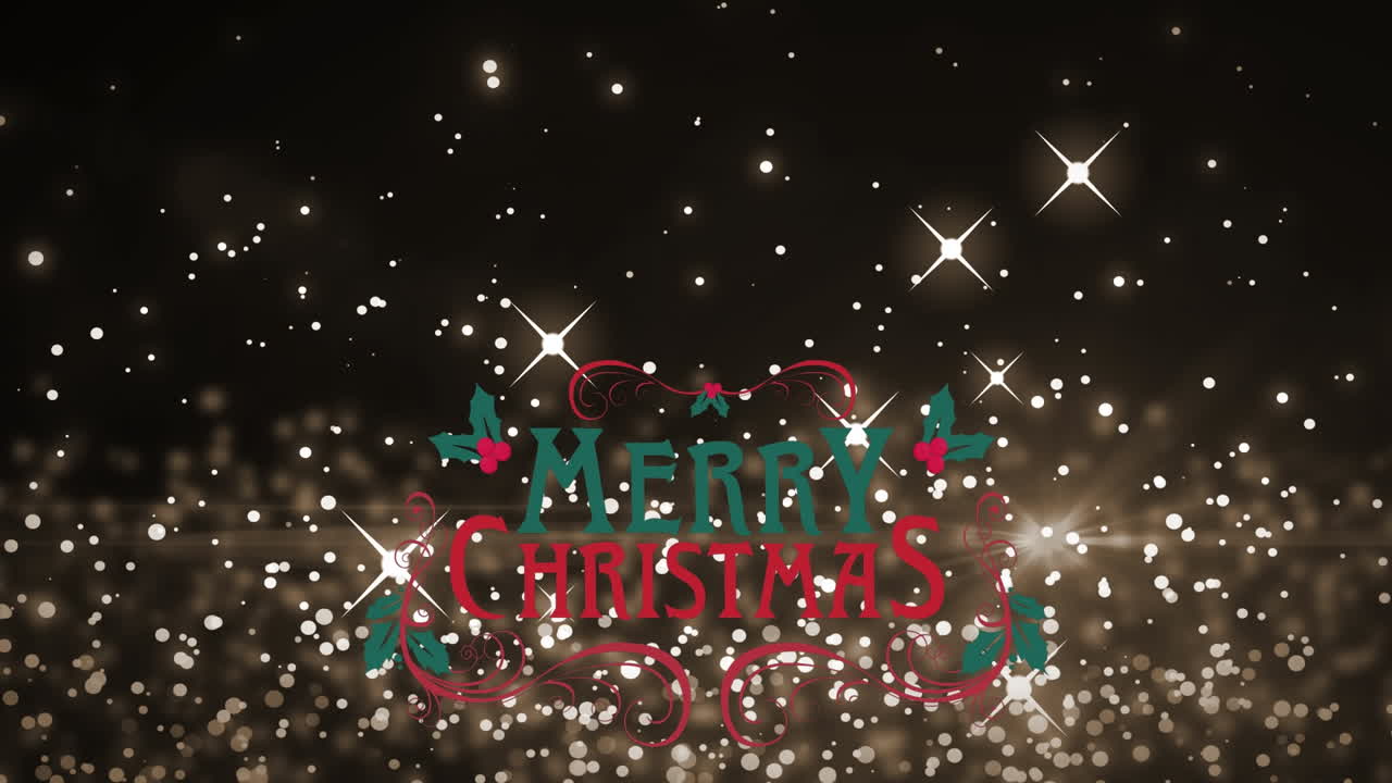 메리 크리스마스 텍스트 오버 스 ⁇ 의 애니메이션