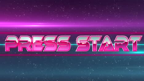 animation of press start text written in seamless loop