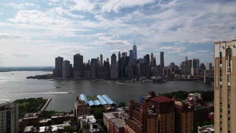 new york harbor and manhattan skyline views from brooklyn