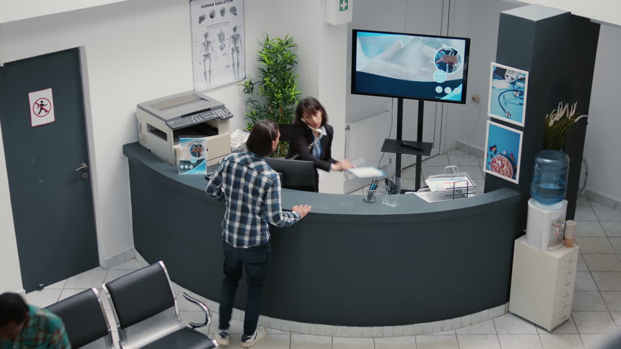 Reception area in a clinic