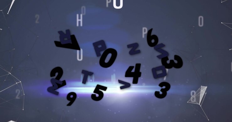 Animation af matematiske symboler og salgstekst på lyserød baggrund.