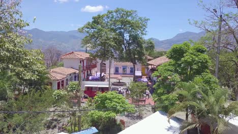 fast revealing panorama 4k shot of pueblo paisa, cerro nutibara, medellin