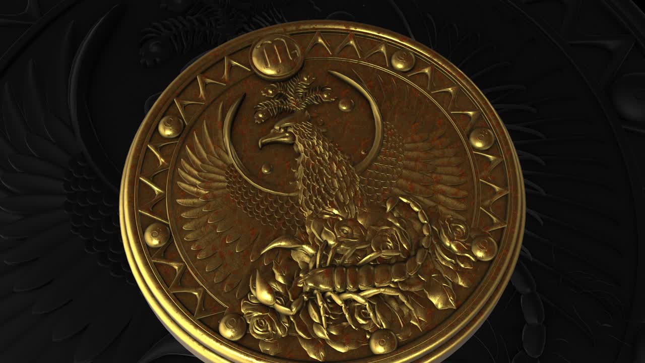 escorpión - signos del zodiaco animación del círculo dorado