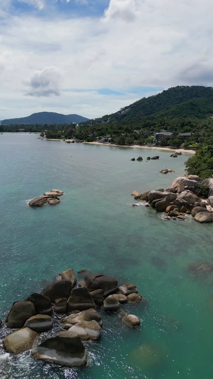 Koh Samui island coastline Thailand Southeast Asia vertical travel video