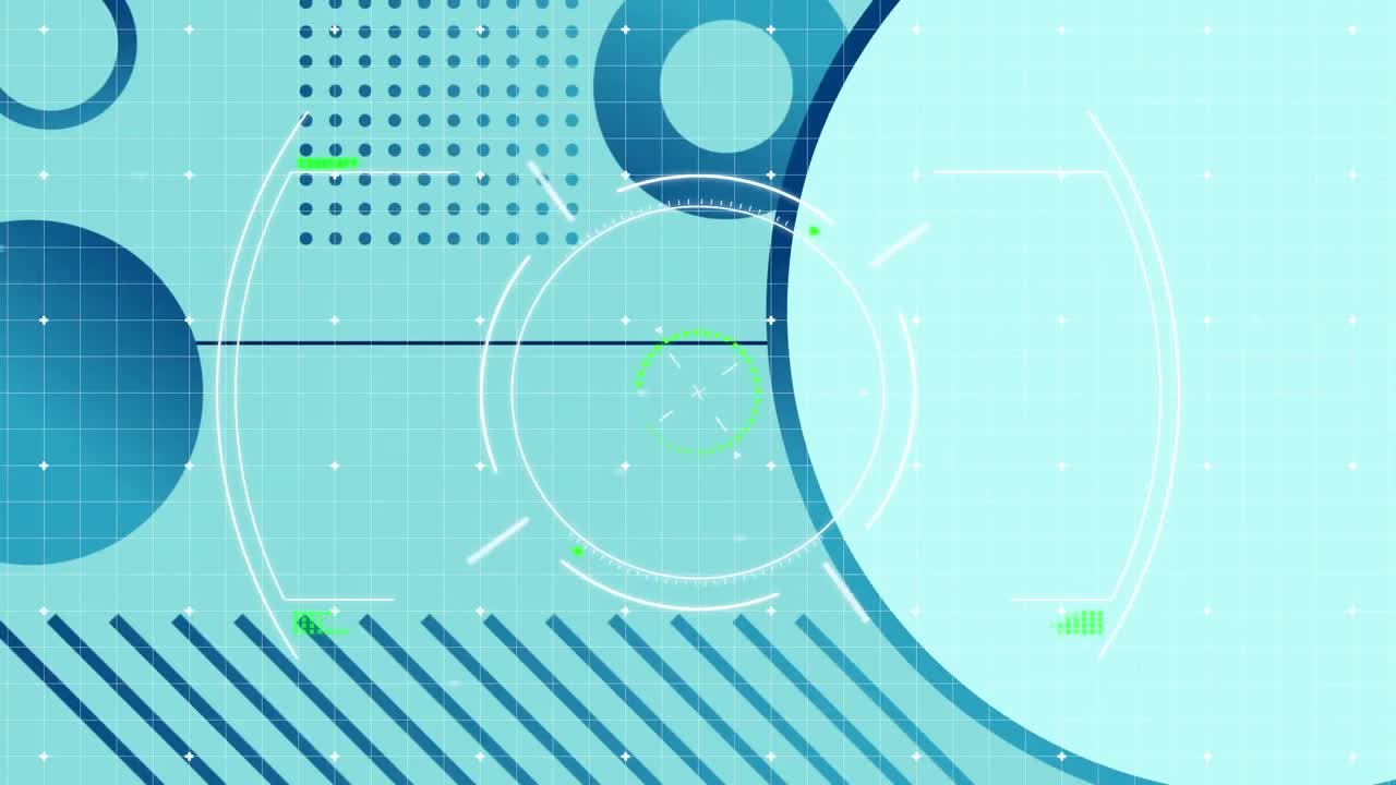 밝은 파란색에 파란색 그래픽 요소와 함께  ⁇ 색 원형 범위 스캐닝의 애니메이션