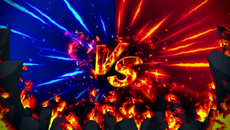 cartoon fire animation. flame loop background. competition. battle game. versus icon. vs icon.