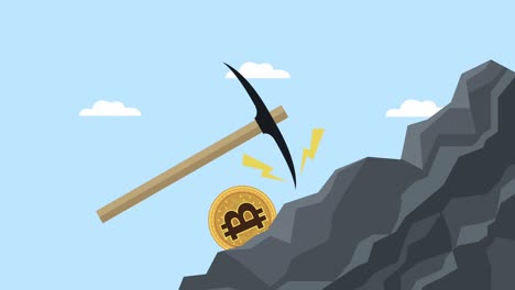 minería de bitcoins animación de criptomonedas
