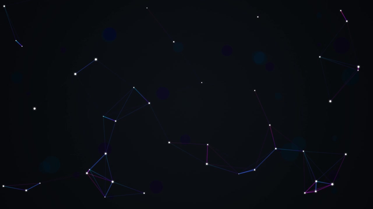 Abstract Digital Network Connection with Glowing Nodes and Lines