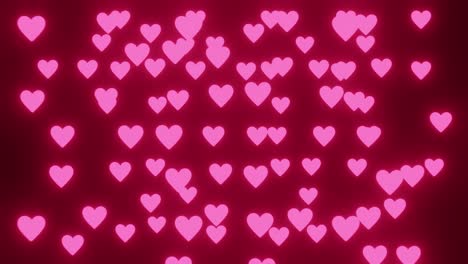 renderización en 3d de animación de corazones brillantes