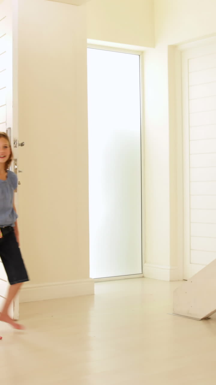 Happy family moving into their new home