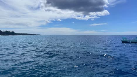 ocean view from boat off coast of barbados uhd