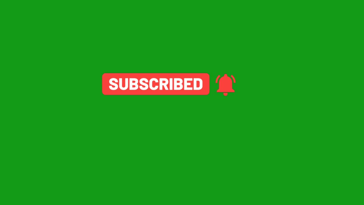 Subscribe and bell icon green screen motion graphics