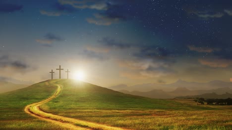 the road to the cross and salvation concept