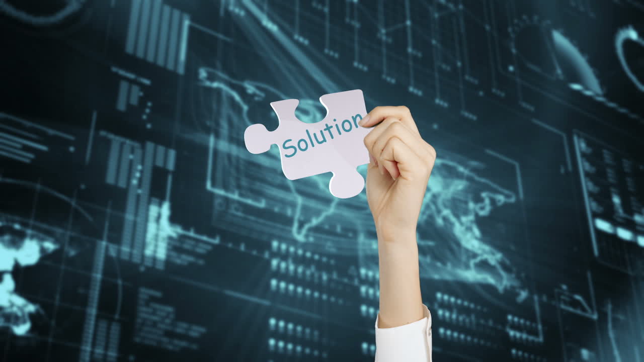 손을 잡고 퍼즐 조각