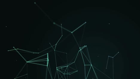 animation of blue network of connections moving on black background
