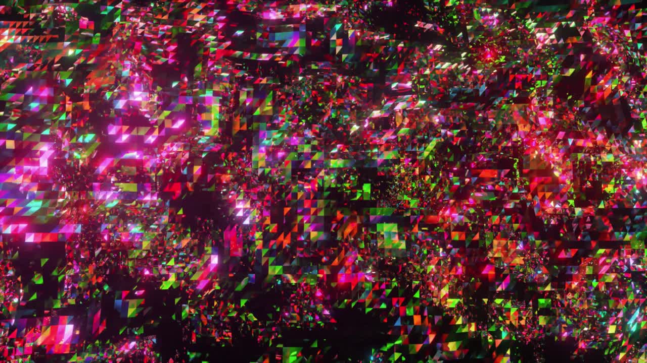 Abstract low poly surface. Pink color. 3d animation of seamless loop