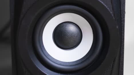 close-up of a speaker woofer