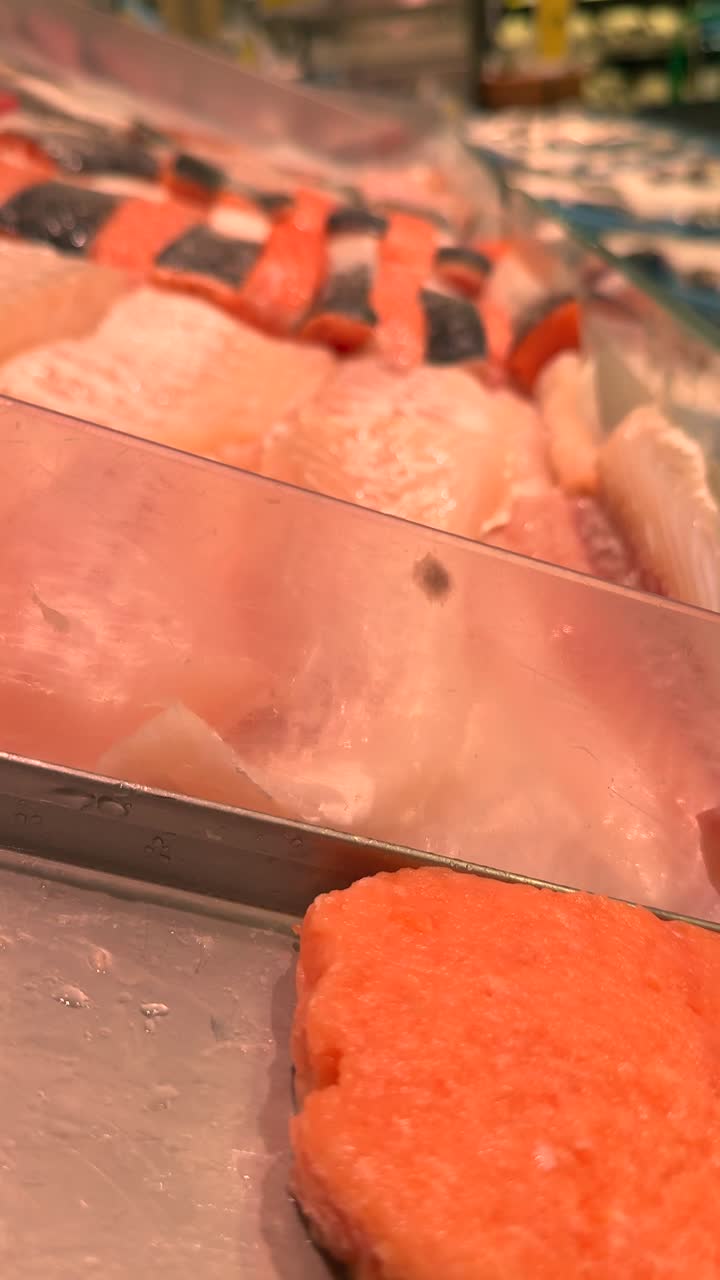 Fresh Fish Display at a Grocery Store