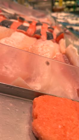 fresh fish display at a grocery store