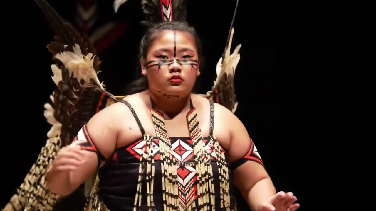 Dynamic Performance Showcasing Cultural Heritage Through Traditional Dance, Featuring Elaborate Costumes, Symbolic Gestures, and Expressive Movement