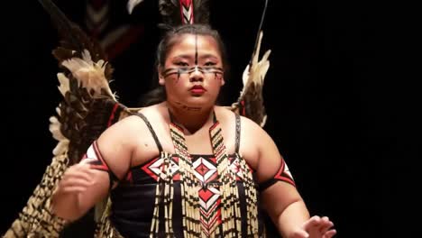 dynamic performance showcasing cultural heritage through traditional dance, featuring elaborate costumes, symbolic gestures, and expressive movement