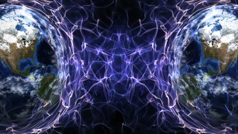 dos anillos de tierra y fibras de fondo, bucle, 4k