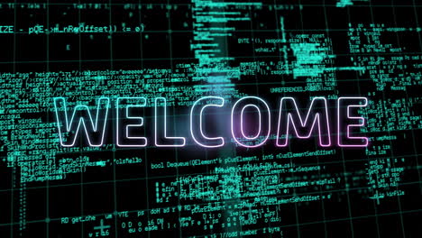 animación del texto de bienvenida sobre el procesamiento de datos