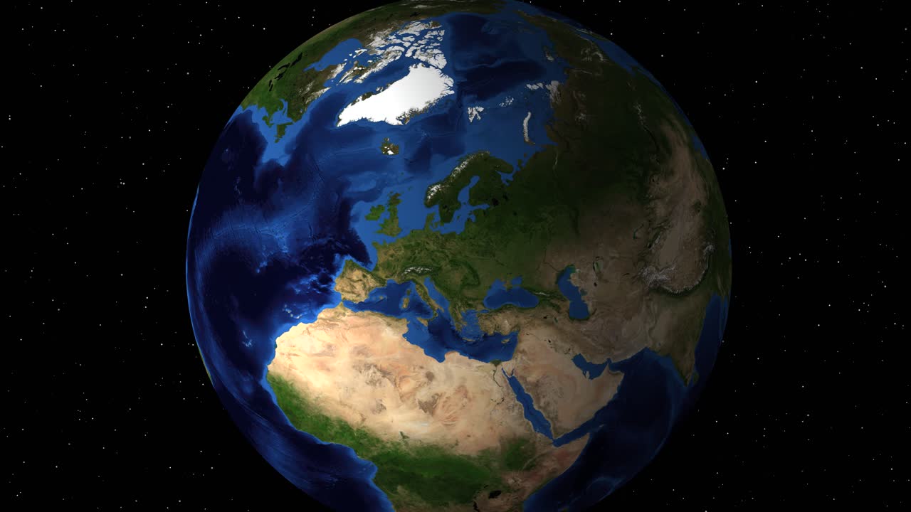 우주에서 영국의 진보적 인 클로즈업 뷰