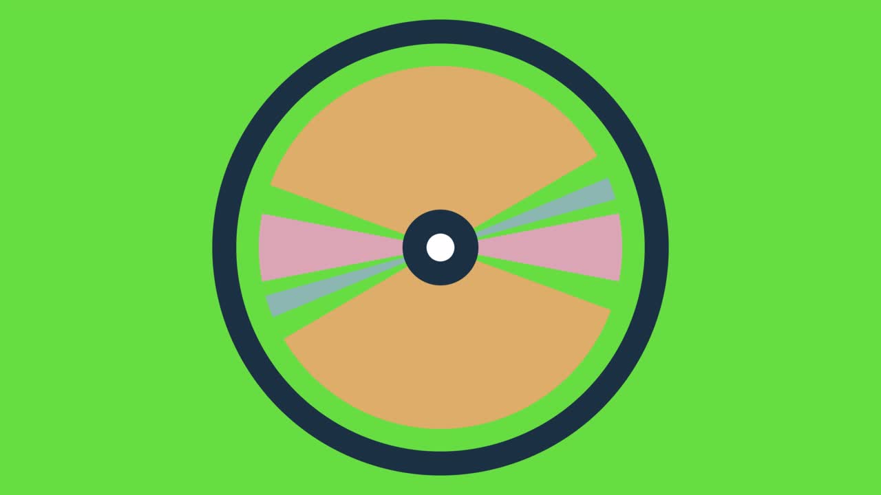 색과 초록색 바탕에 카 디스크의 4k 비디오.