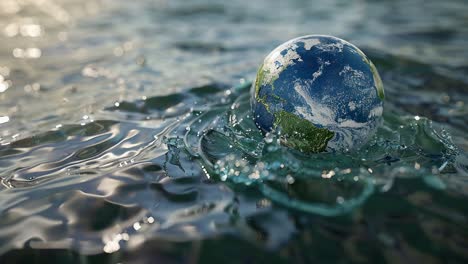 earth floating above water