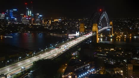escena nocturna en el horizonte de la ciudad de sídney.