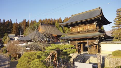 japanese wooden temple in takayama, gifu japan