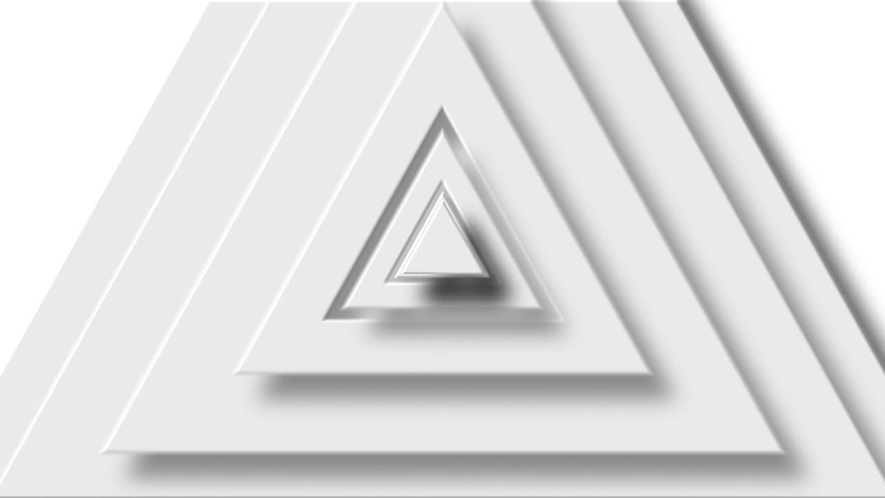 animación de capas de triángulo gris pulsando sobre un fondo blanco
