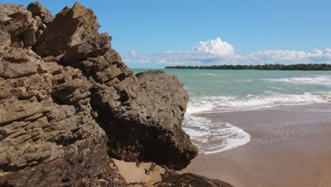 rocky sandy guadeloupe shoreline view