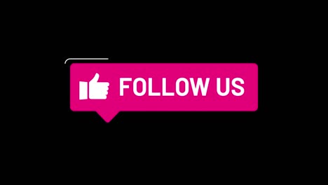 button like icon and follow us on video isolated alpha matte and green background