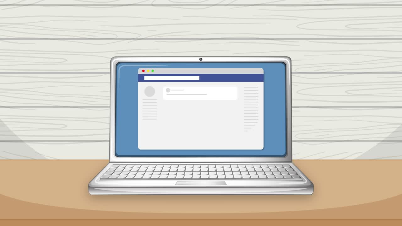 portátil con facebook abierto