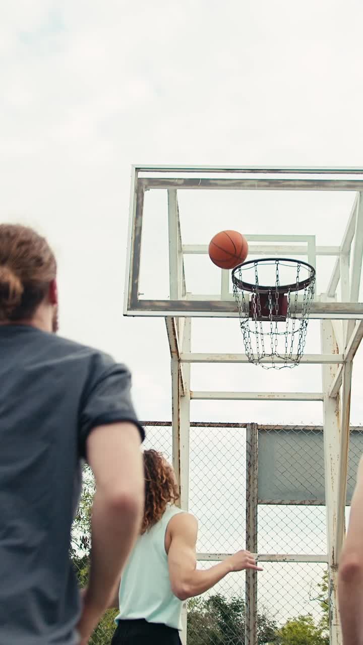 Street Basketball Players in Action