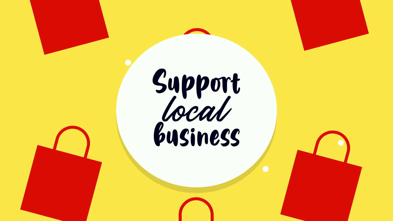 쇼핑 가방으로 지역 비즈니스 글자를 지원합니다.