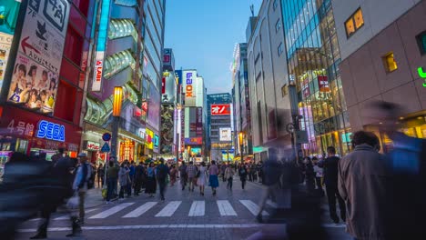 crowd of japanese people and the tourist in akihabara, tokyo, japan