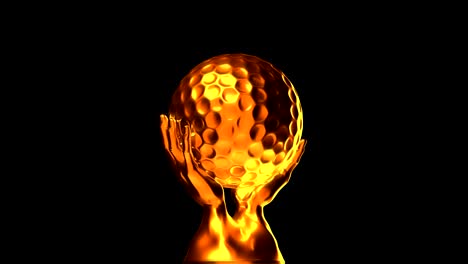 loop-able golden golf cup with alpha channel