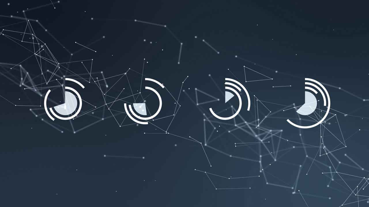 datos y estadísticas de informes, animación con diagramas gráficos.