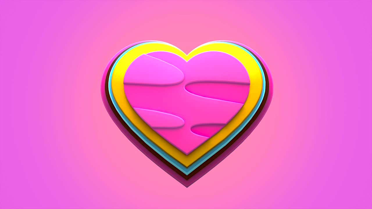 다채로운 배경에 loopable 심장 예술 애니메이션