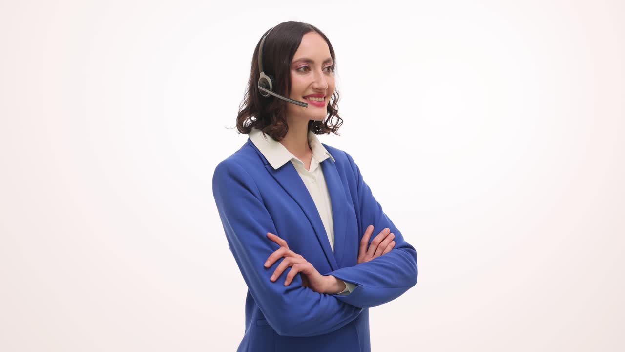 Professional Woman with Headset Smiling